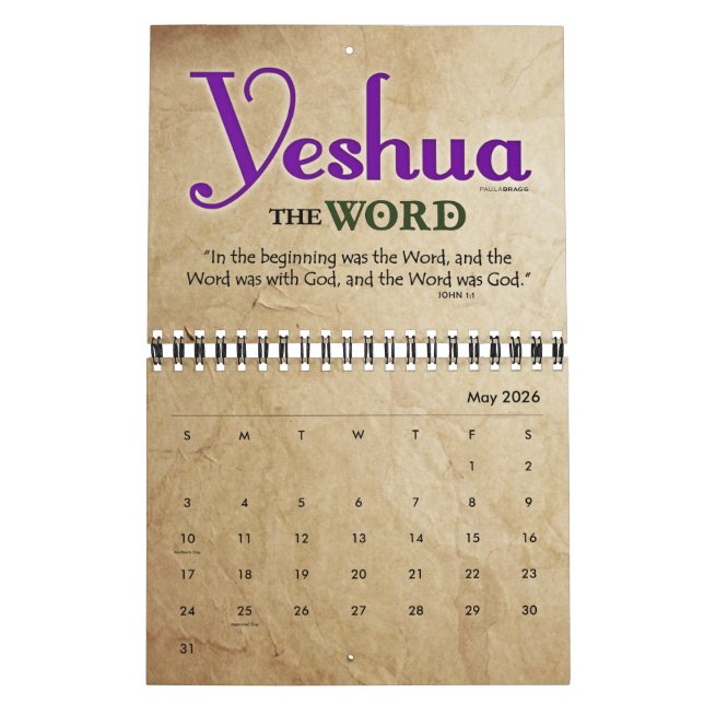 YESHUA Jesus Hebrew Jewish Name Christian Messiah Calendar (May 2026)