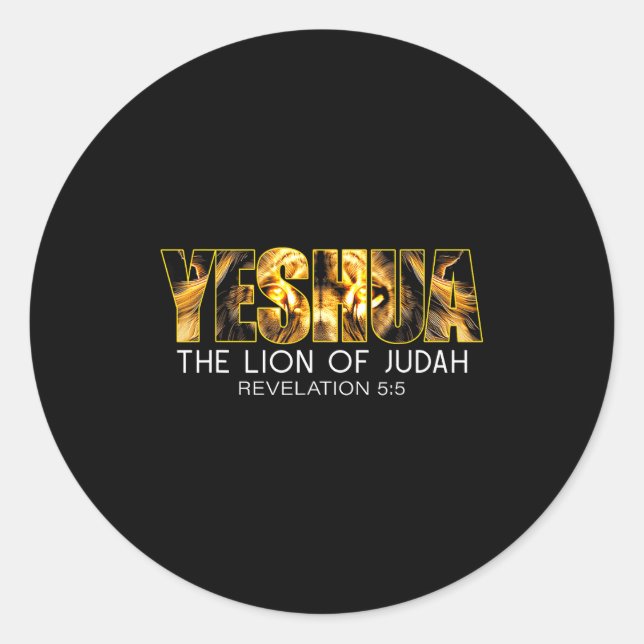 Yeshua Lion Of Judah Jesus Religious Christian Rev Classic Round Sticker (Front)