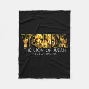 Yeshua Lion Of Judah Jesus Religious Christian Rev Fleece Blanket