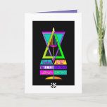 Yeshua Menorah Card<br><div class="desc">Declaring Yeshua as Light of the World is this very-colourful menorah within a multi-hued Magen David.  Interior is bordered and coordinated for your writing pleasure.  ~ karyn</div>
