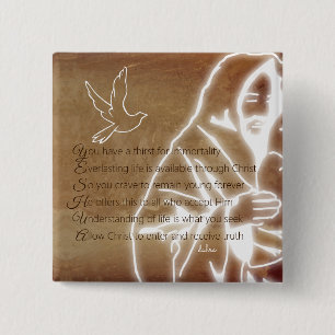 YESHUA Messiah Jesus Christ Christian Poem 15 Cm Square Badge