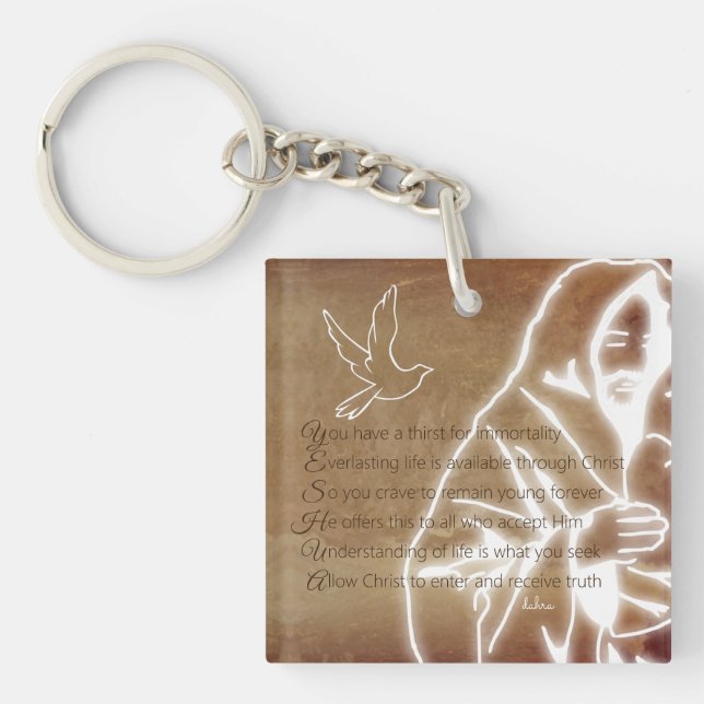 YESHUA Messiah Jesus Christ Christian Poem Key Ring (Front)
