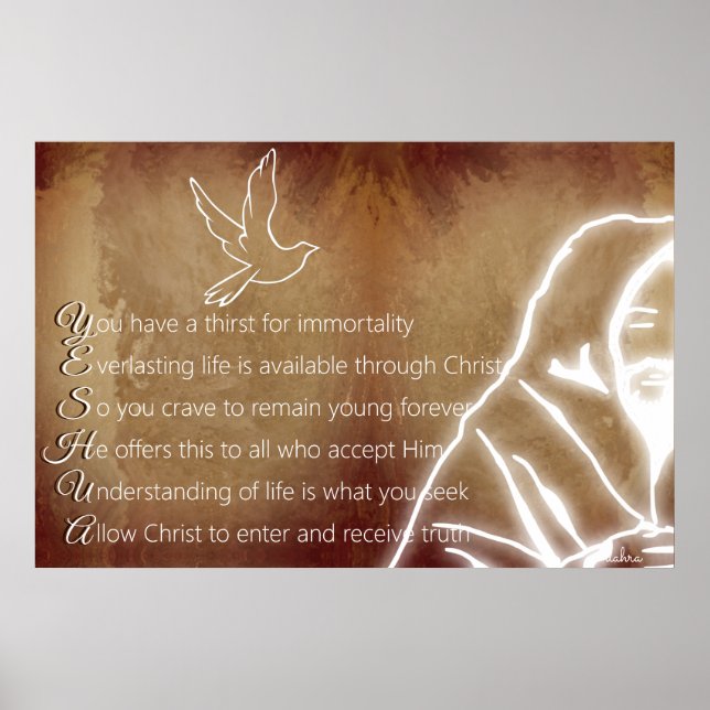 YESHUA Messiah Jesus Christ Christian Poem Poster (Front)