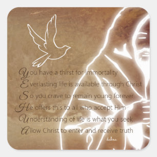 YESHUA Messiah Jesus Christ Christian Poem Square Sticker