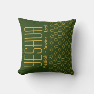 YESHUA Messiah Saviour Lord Custom Modern GREEN Cushion