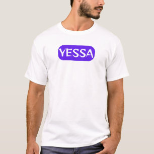 Yessa Logo White Blue Geordie Slang T-Shirt