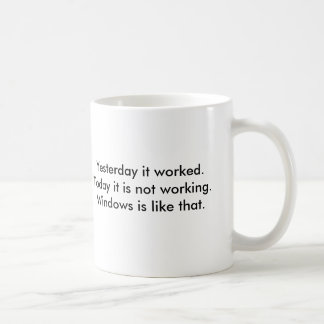 Yesterday it worked.Today it is not working.Win... Coffee Mug