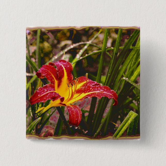 Yesterday Lily After The Rain 15 Cm Square Badge (Front)