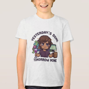 Yesterday's Done Tomorrow Mine Pixel Art Funny T-S Tri-Blend Shirt