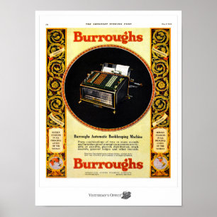 Yesterday'sOffice Burroughs Bookkeeping Machine Poster