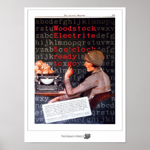 Yesterday'sOffice Woodstock Typewriter Ad Poster