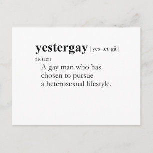 Yestergay (definition) postcard