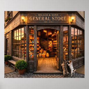 Yesteryear General Store Poster Print Wall Art