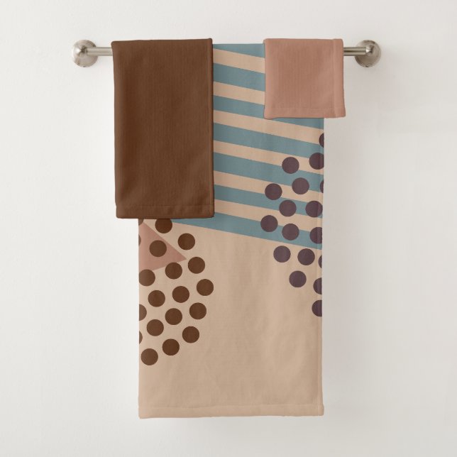 Yet Another Mid-Century Abstract  Bath Towel Set (Insitu)