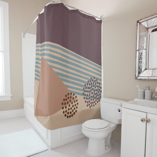 Yet Another Mid-Century Abstract  Shower Curtain (In Situ)
