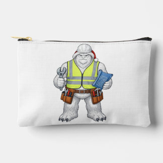 Yeti Abominable Snowman Construction Worker Funny Accessory Pouch
