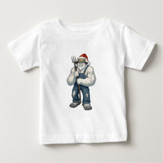 Yeti Abominable Snowman Farmer Funny Holiday Farm Baby T-Shirt