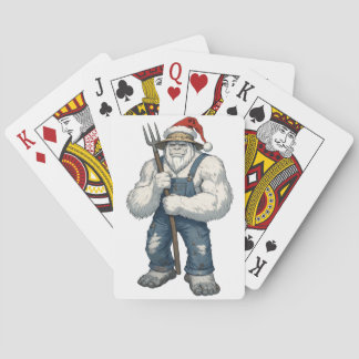 Yeti Abominable Snowman Farmer Funny Holiday Farm Playing Cards