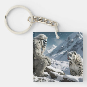 Yeti and The Snow Leopard Key Ring
