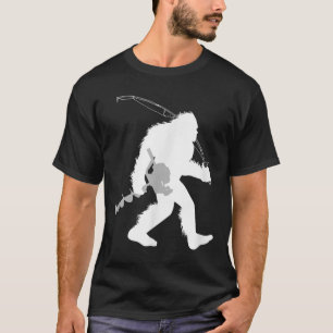 Yeti Bigfoot Ice Fishing , Black, Small, Mens, Sho T-Shirt