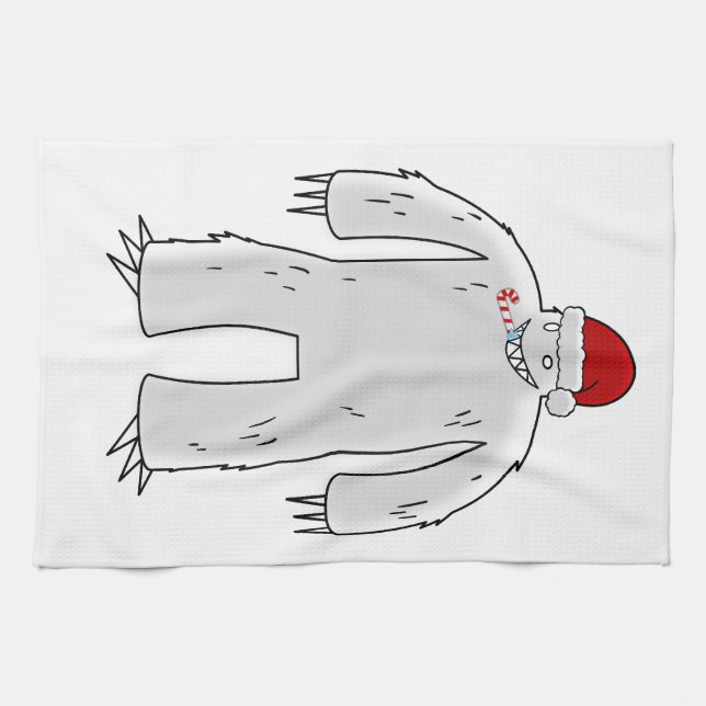 Yeti Claus Tea Towel (Horizontal)