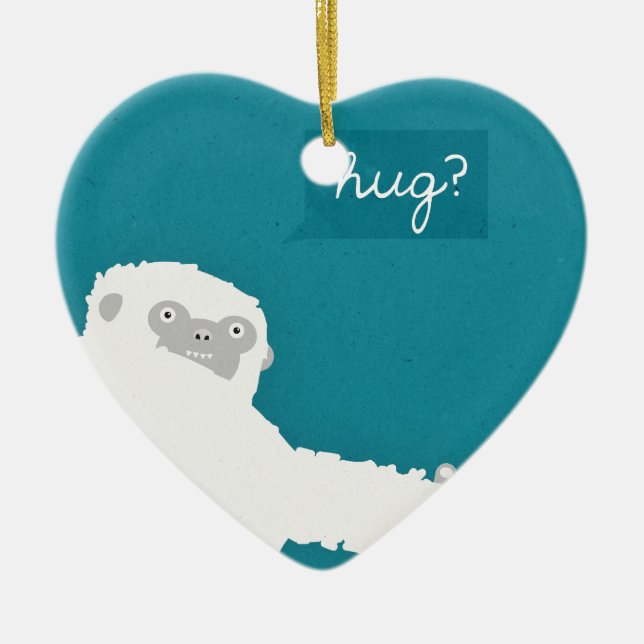 Yeti Hug Ceramic Tree Decoration (Front)