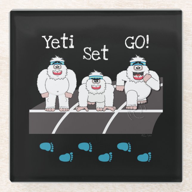 Yeti Set Go Glass Coaster (Front)