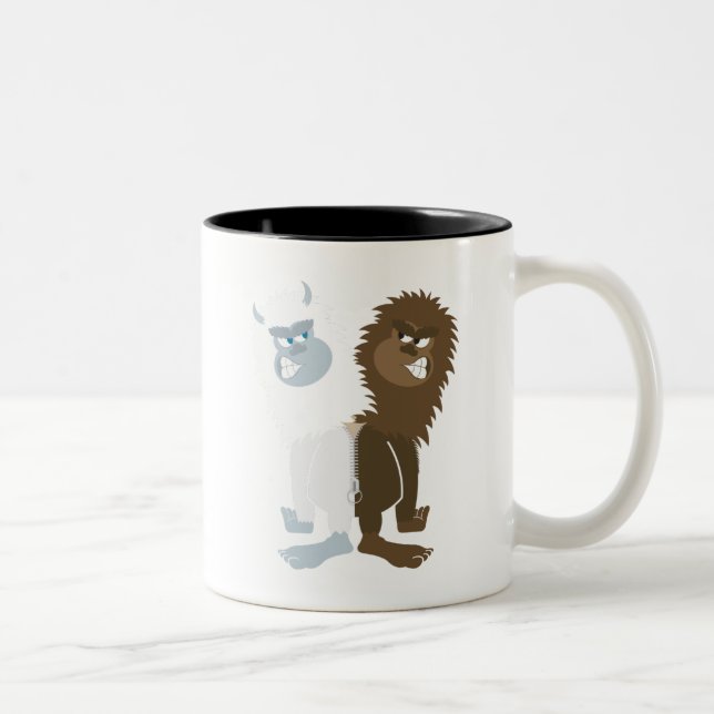 Yeti vs Bigfoot Two-Tone Coffee Mug (Right)