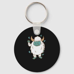 Yeti wakes Snow Man creature footprints Key Ring