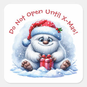 Yeti with Gift – Do Not Open Square Sticker