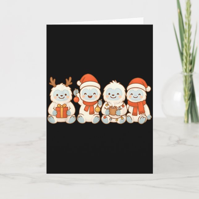Yetis Kids Boys Girls Christmas Yetis  Card (Front)