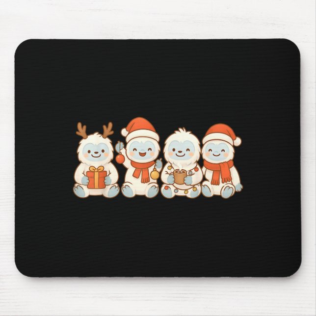 Yetis Kids Boys Girls Christmas Yetis  Mouse Mat (Front)