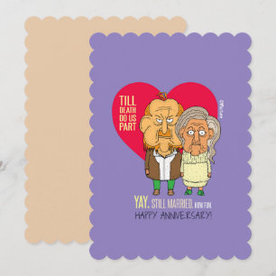 Yey, still married - anniversary couple cartoon card