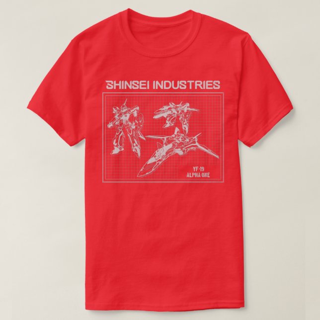 YF19 Blueprint  T-Shirt (Design Front)