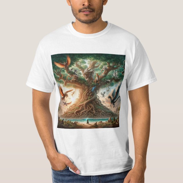Ygdrassil: The Tree of Nordic Life T-Shirt (Front)