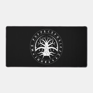 Yggdrasil Circle Runes Desk Mat