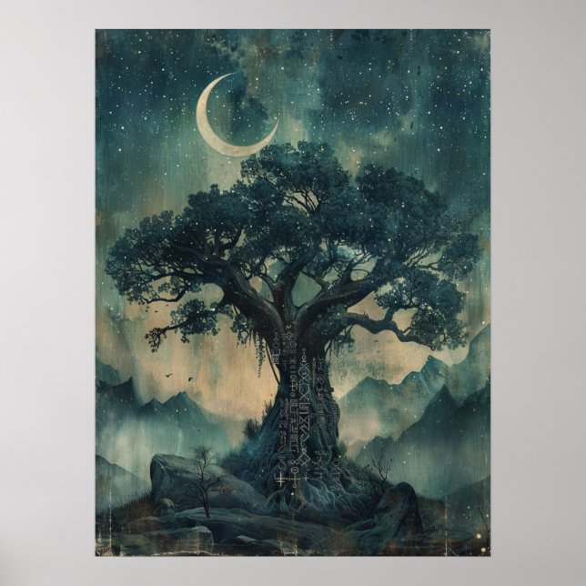 Yggdrasil Norse Samhain Halloween Nordic Poster (Front)