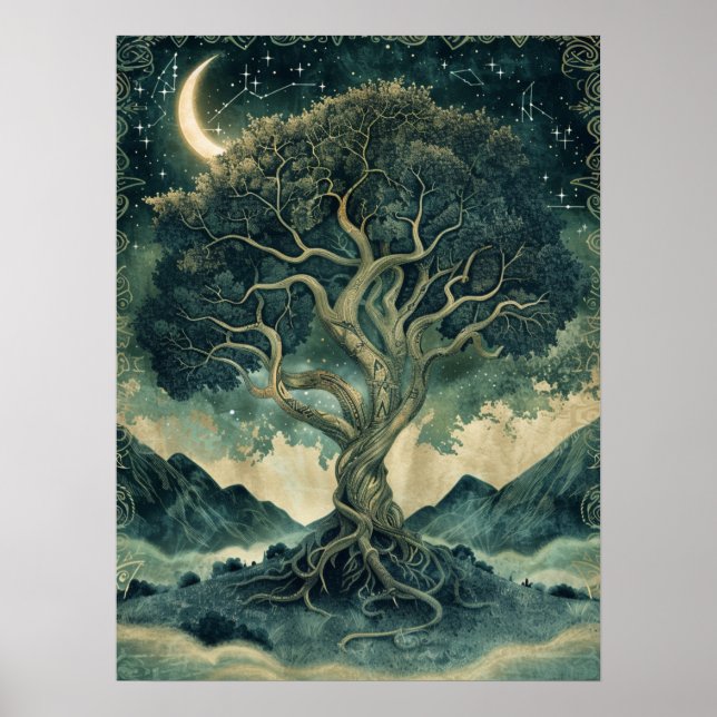 Yggdrasil Norse Samhain Halloween Nordic Poster (Front)