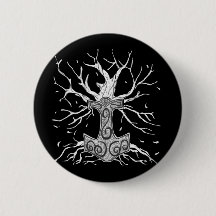 Yggdrasil, the Tree  of Nine Worlds, and  Mjolnir