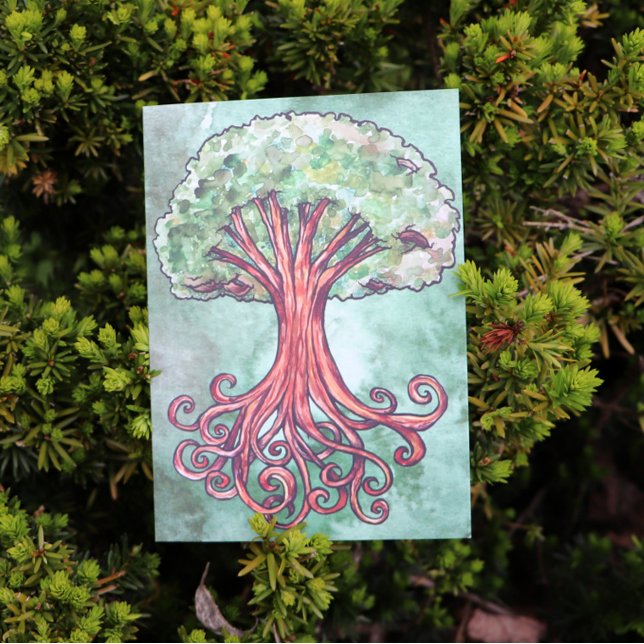 Yggdrasil Tree Norse Mythology Watercolor Card (Creator Uploaded)