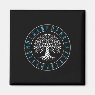 Yggdrasil Tree Of Life Viking Runes Norse Mytholog Magnet