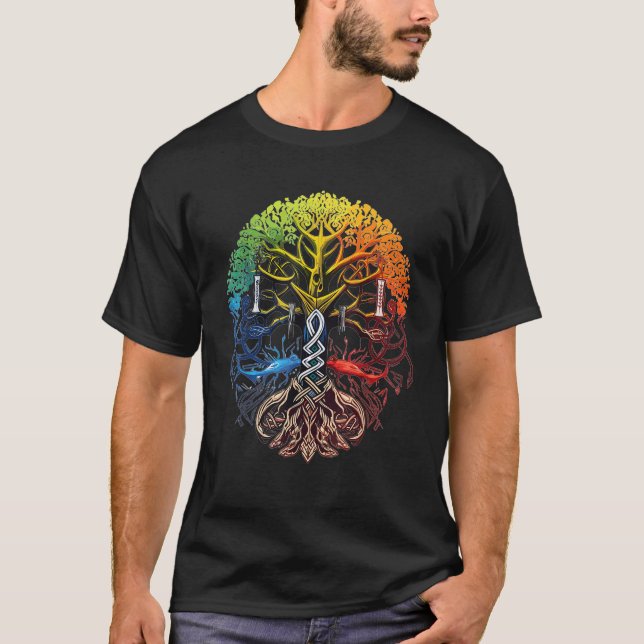 Yggdrasil Viking Warrior Norse Mythology  T-Shirt (Front)