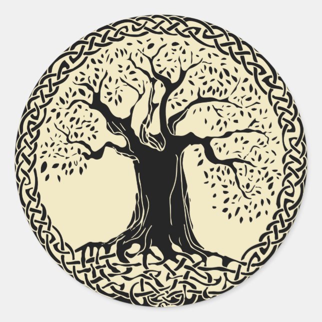Yggdrasil Wikinger Baum Midgard Odhin Classic Round Sticker (Front)