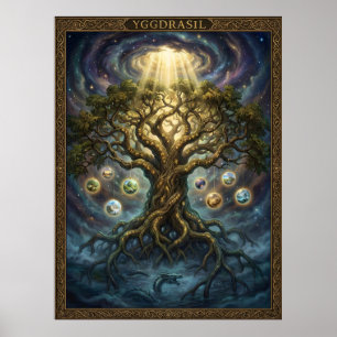 Yggdrasil World Tree "Yggdrasil the Norse world Poster