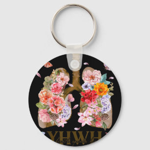 Yhwh Floral Lungs Christian Shirt _ Faith Graphic Key Ring