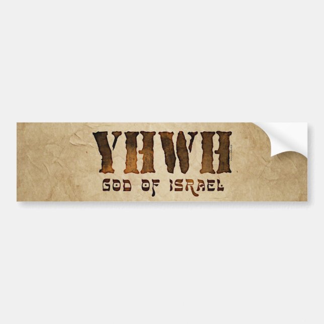 YHWH Jehovah Bumper Sticker (Front)