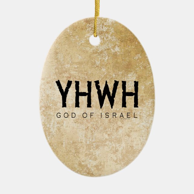 YHWH (Jehovah) God of Israel Ceramic Tree Decoration (Front)