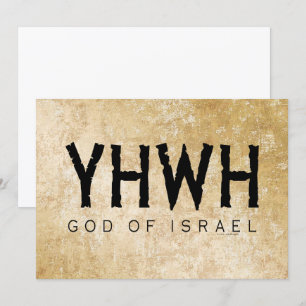 YHWH (Yahweh, Jehovah) God Israel Tetragrammaton Card