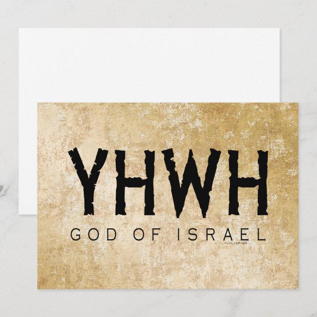 YHWH (Yahweh, Jehovah) God Israel Tetragrammaton Card (Front/Back)