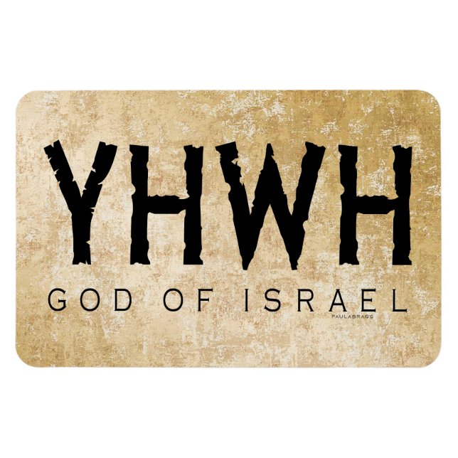 YHWH (Yahweh, Jehovah) God Israel Tetragrammaton Magnet (Horizontal)